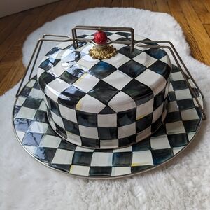 Mackenzie Childs Courtly Check Cake Carrier